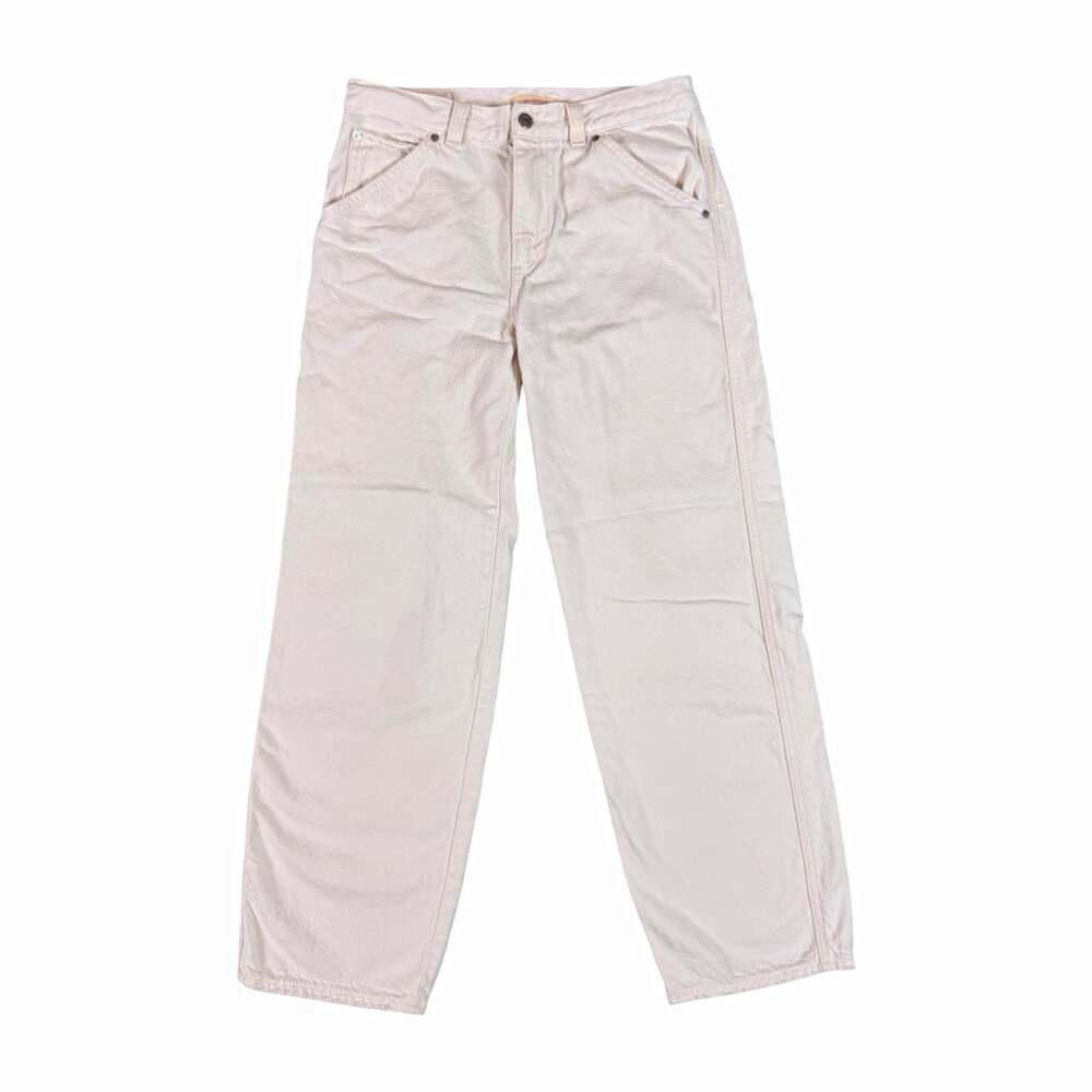 Levi’s Premium White Denim Straight Leg Mid Rise Dad Utility Big E Size 27
